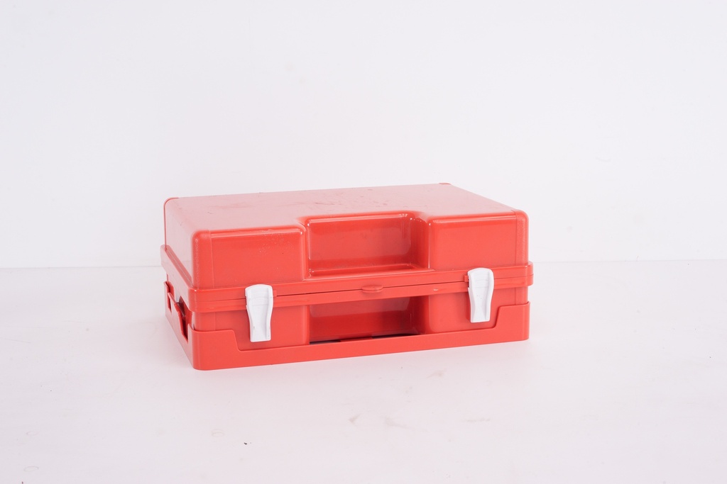 Red Plastic Tool Case with White Latches