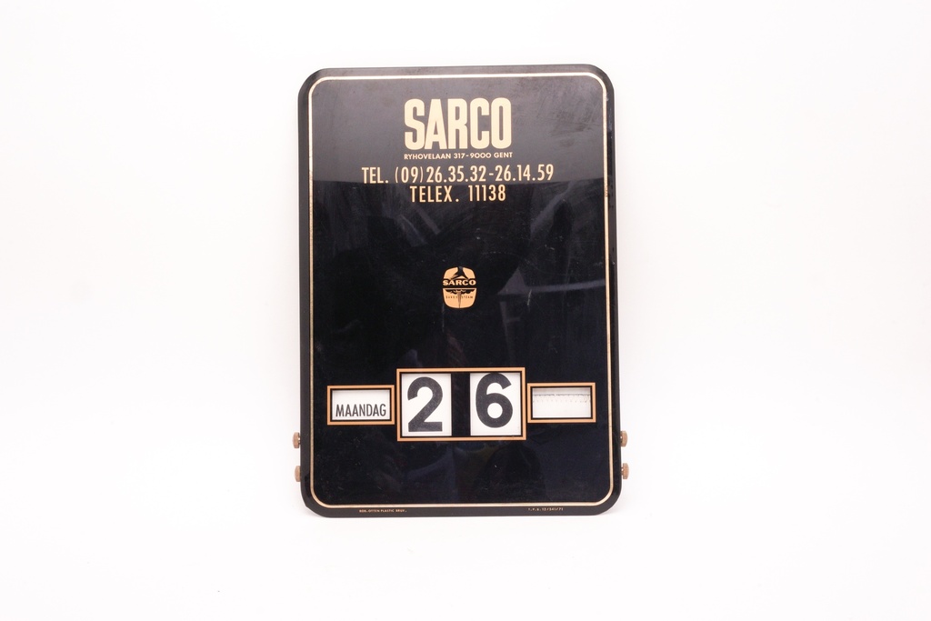 Vintage Flip Calendar with Sarco Branding