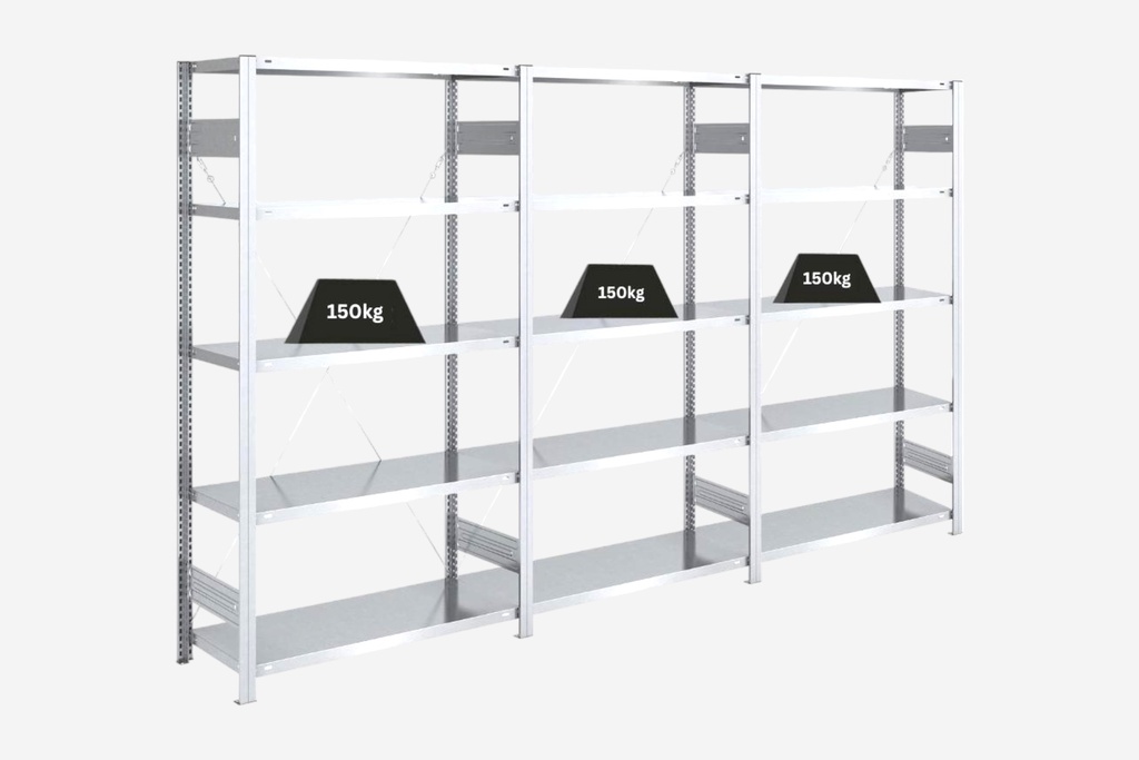 Industrial Metal Shelving Unit with 150kg Load Capacity per Shelf