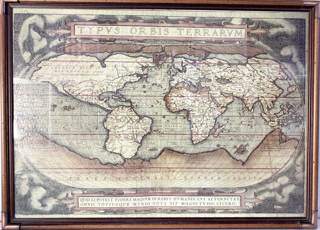 Framed Vintage World Map Puzzle