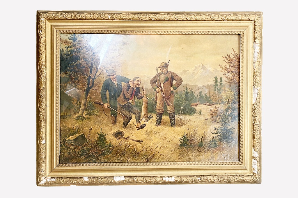 Victorian Hunters in Autumn Landscape
