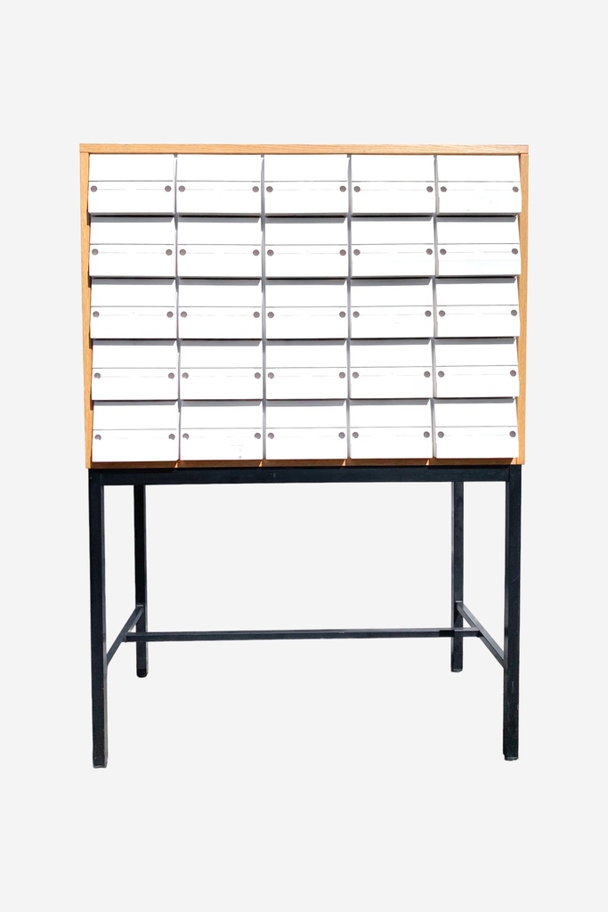 Vintage Industrial Mail Sorter Cabinet
