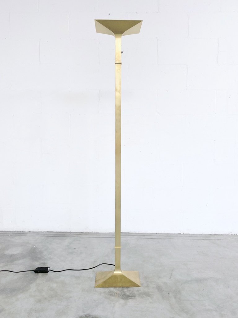 Modern Brass Torchiere Floor Lamp