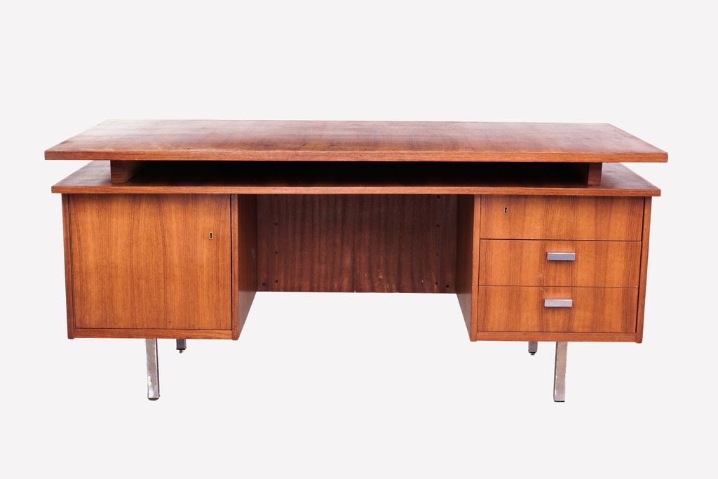 Mid-Century Modern Executive Desk with Storage