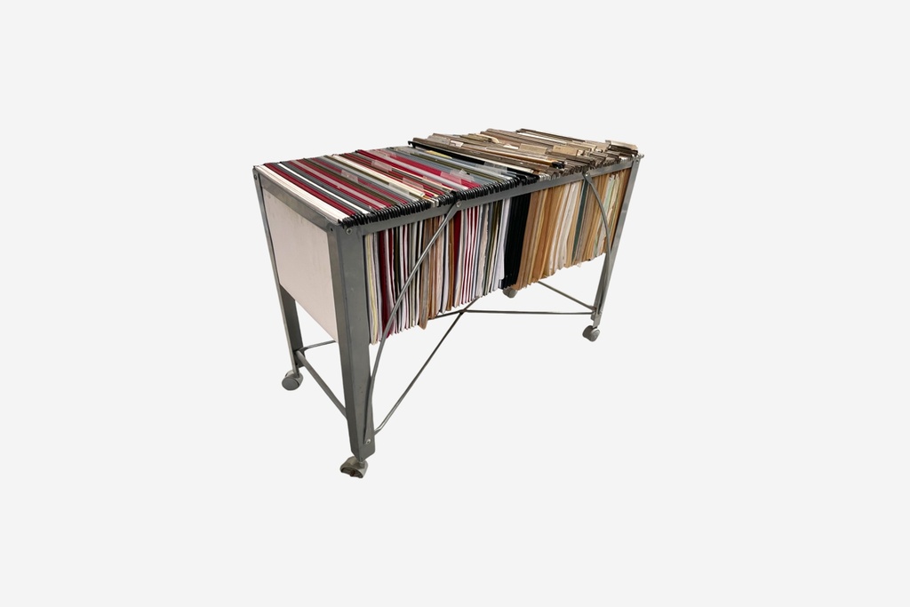 Rolling Metal File Organizer with Assorted Hanging Folders