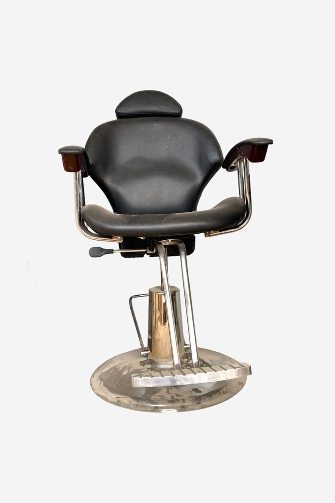 Vintage Black Leather Barber Chair