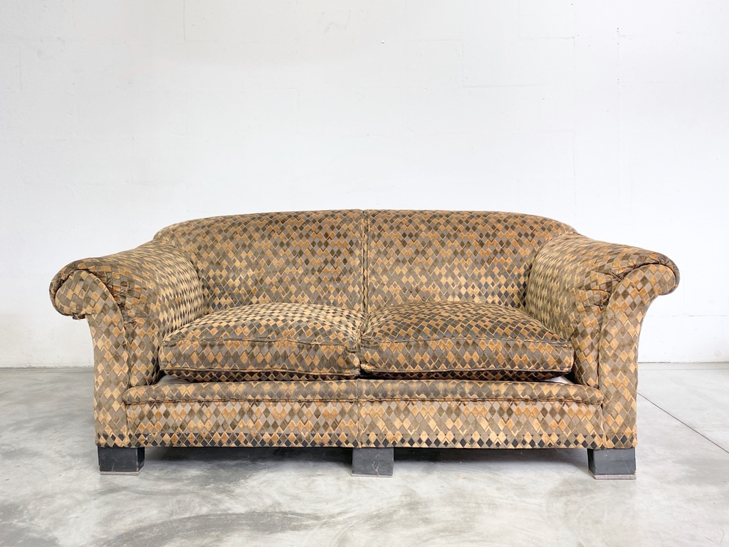 Vintage Harlequin Pattern Loveseat