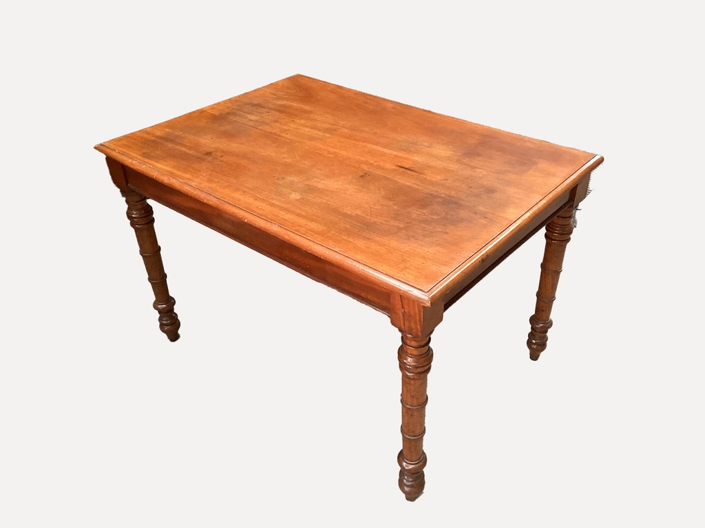 Antique Farmhouse Wooden Table with Turned Legs