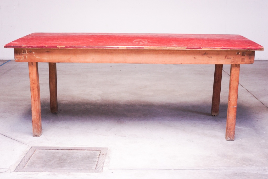 Rustic Red-Top Farmhouse Table
