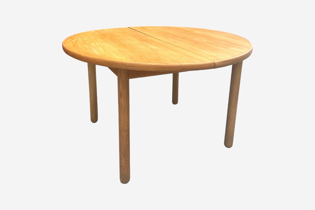 Mid-Century Oak Round Dining Table