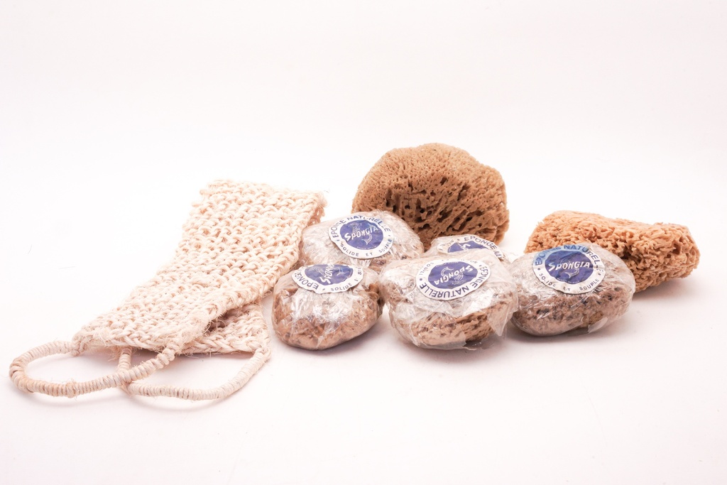Natural Bath Sponges and Loofah Set