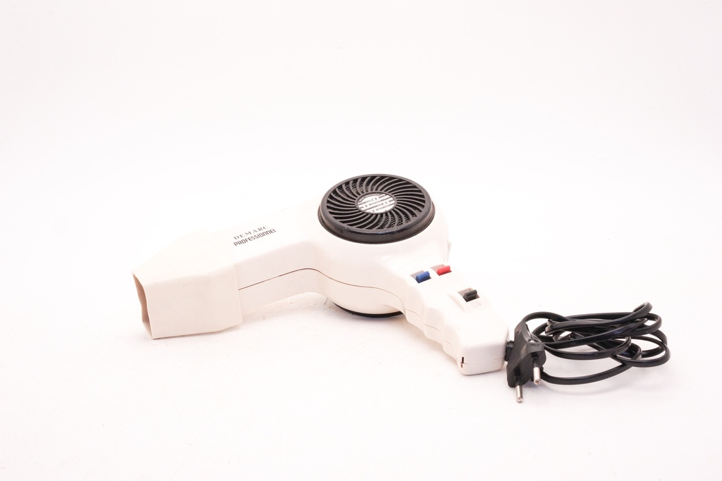 Vintage White Professional Hair Dryer with Foldable Handle