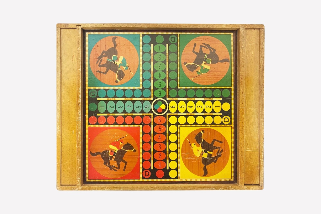 Vintage Horse Racing Ludo Board Game