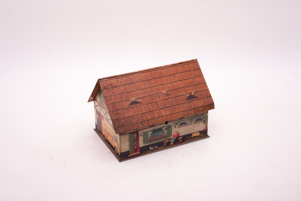 Vintage Tin Toy Farmhouse Box