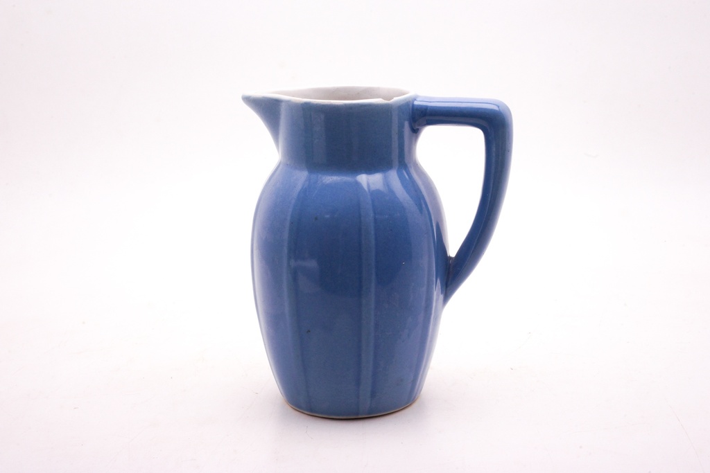 Ceramic Blue Pitcher with Rounded Body