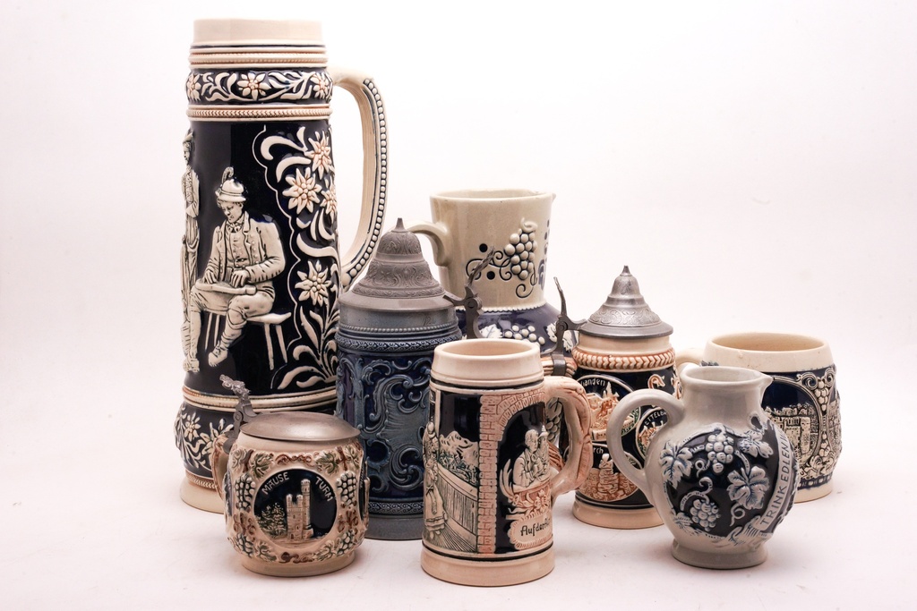 Vintage German Beer Steins and Pitchers Collection