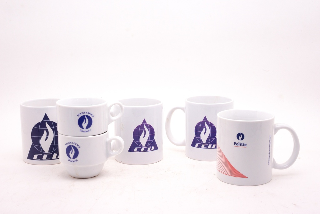 Assorted Police Logo Coffee Mugs and Cups Collection