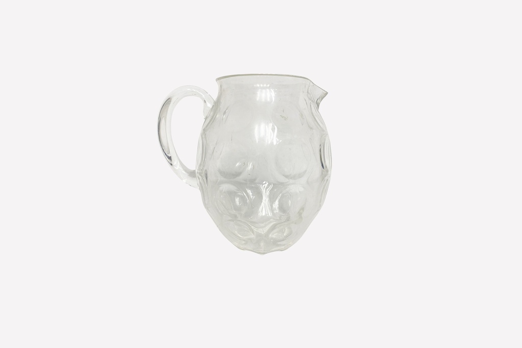Clear Embossed Glass Pitcher