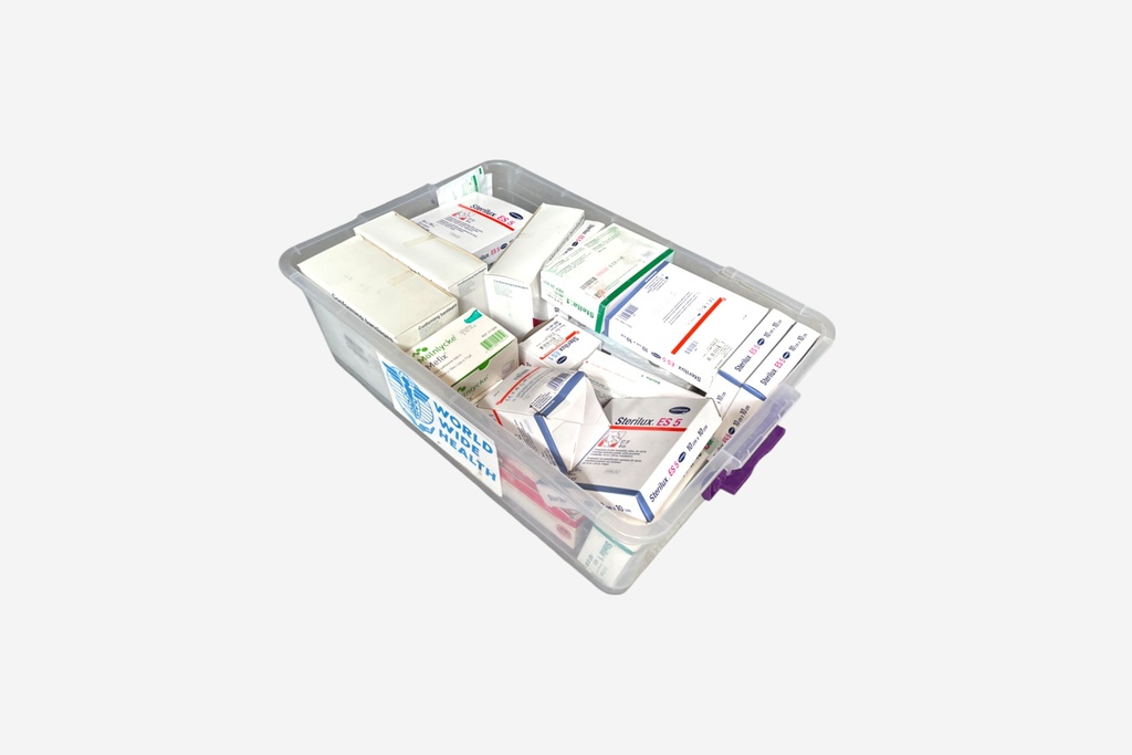 Medical Supply Kit in Clear Storage Box