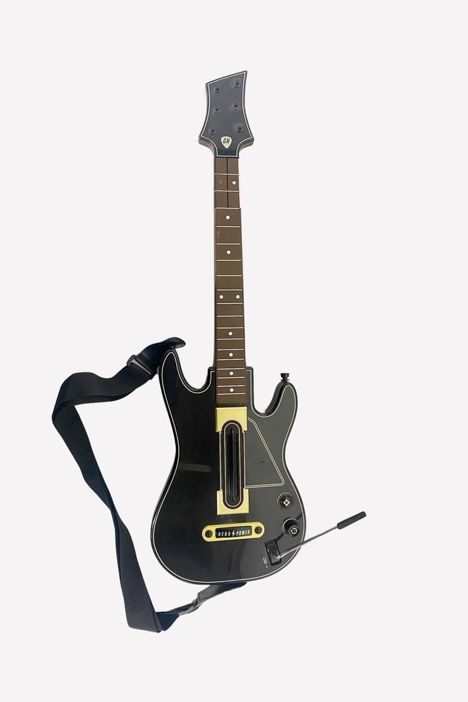 Black Guitar Hero Controller with Shoulder Strap