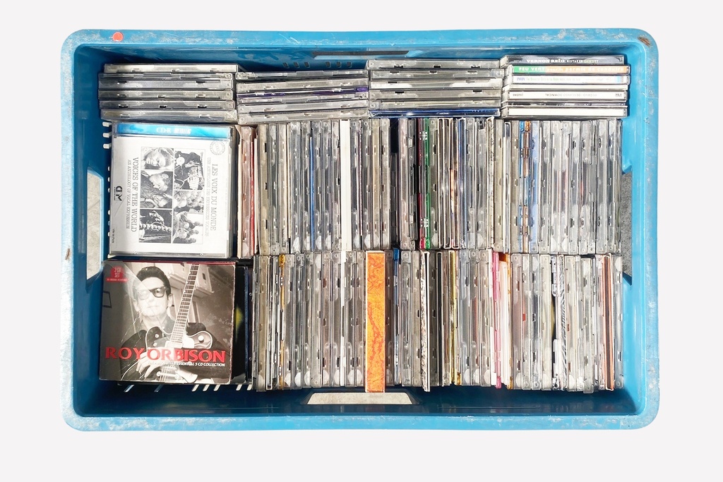 Blue Bin of Assorted Music CDs