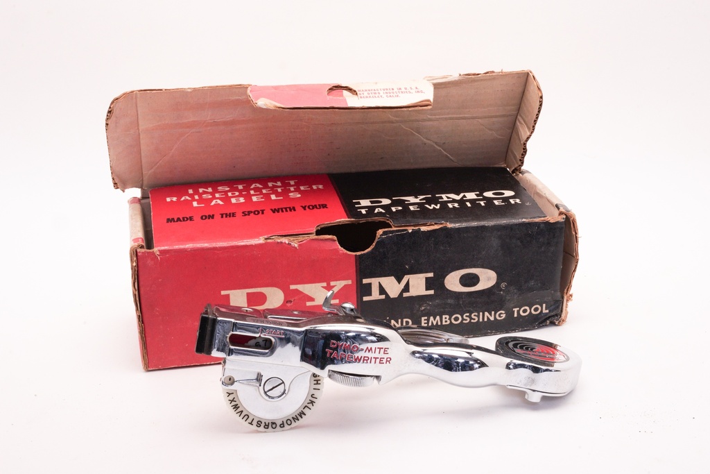 Vintage Dymo-Mite Label Embossing Tool with Original Box