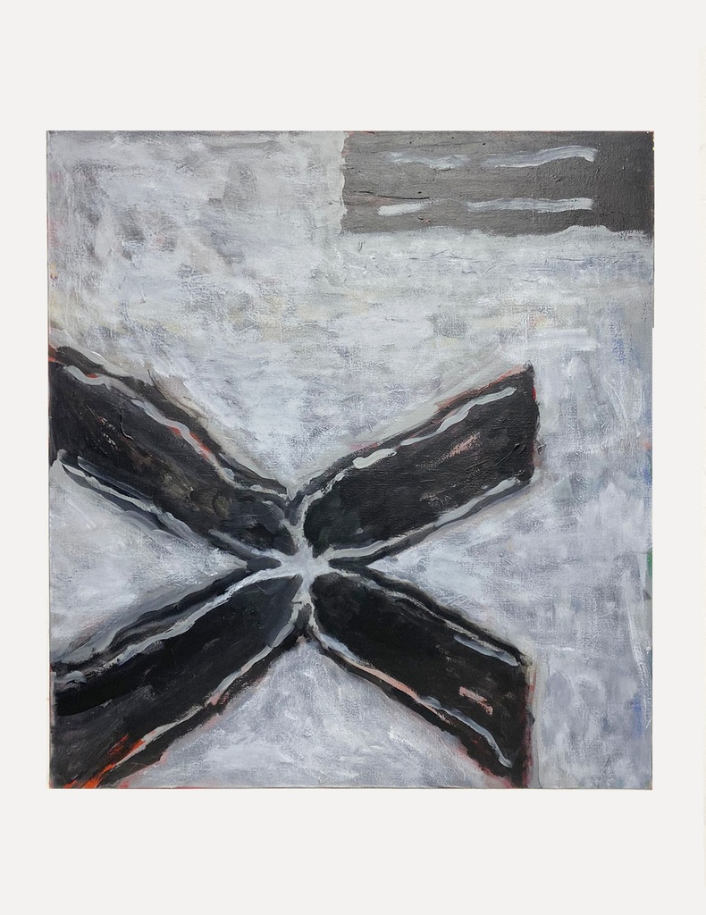 Abstract Monochrome Crossroads Canvas