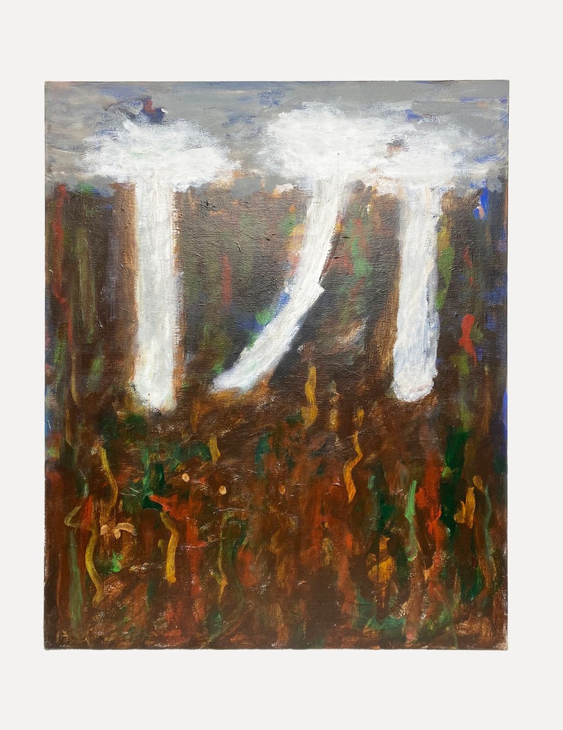 Abstract Forest with Misty Pillars