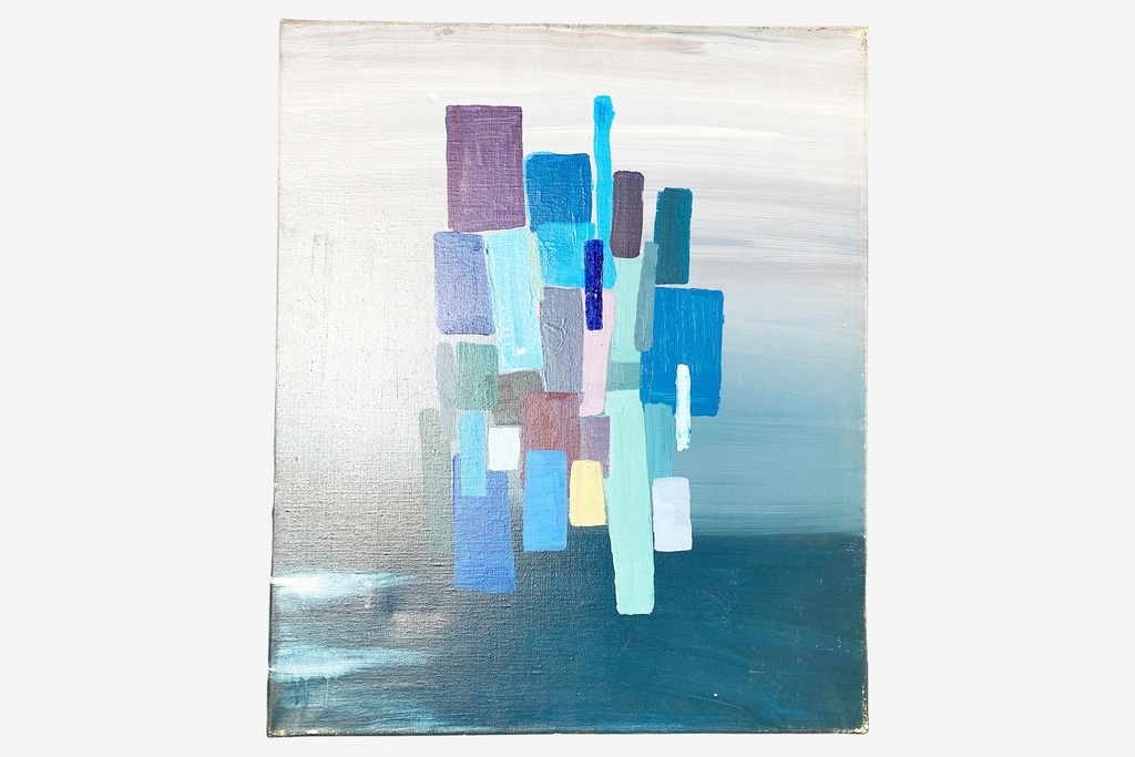 Abstract Skyline in Calm Blues