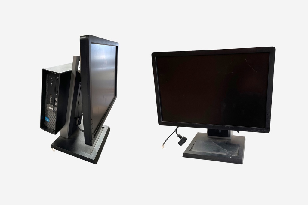 Office Desktop Computer Setup with Dual Monitors