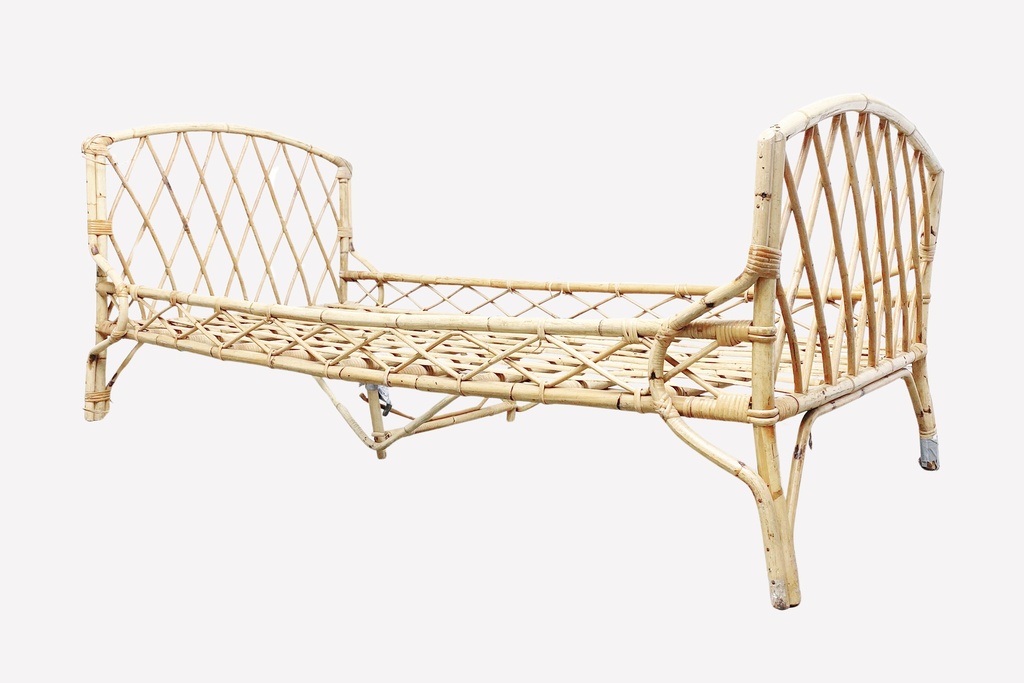 Vintage Rattan Daybed Frame