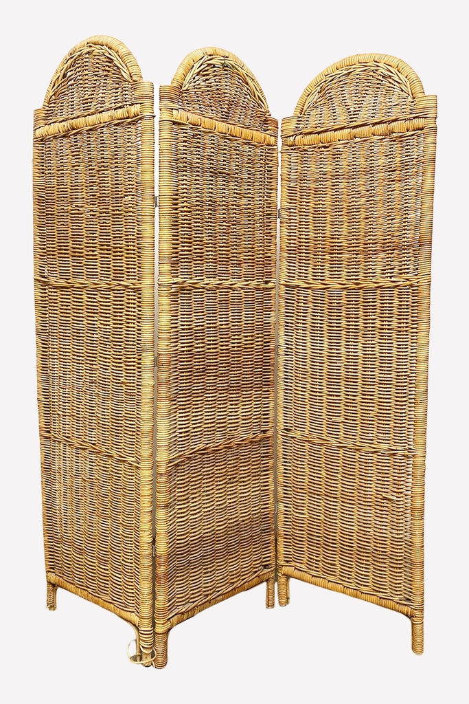 Natural Woven Rattan Folding Screen Divider