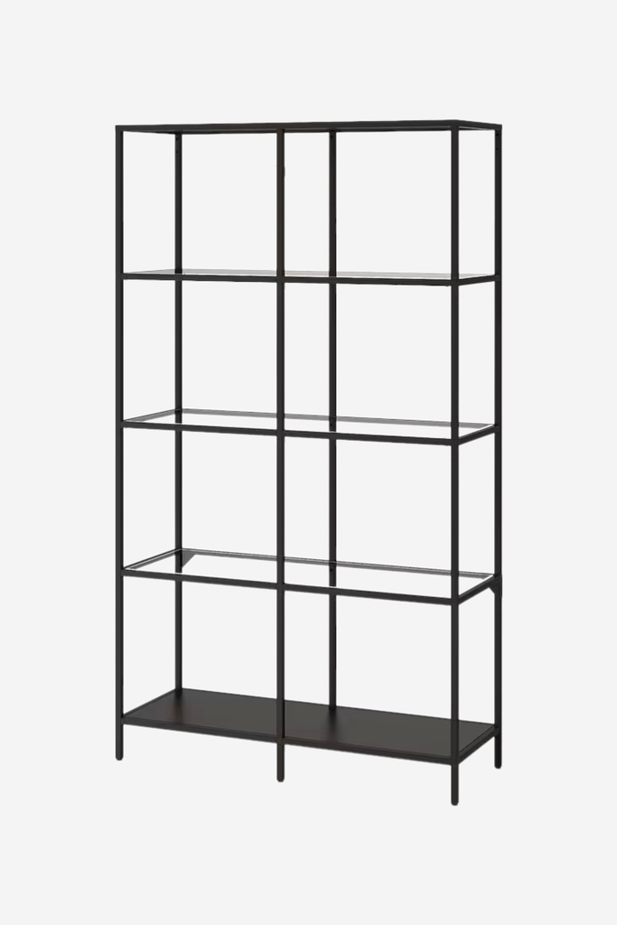 Modern Industrial Black Metal Shelving Unit