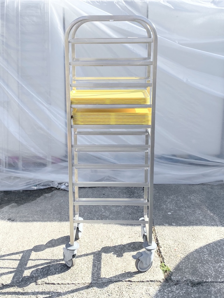 Commercial Kitchen Tray Cart with Yellow Inserts