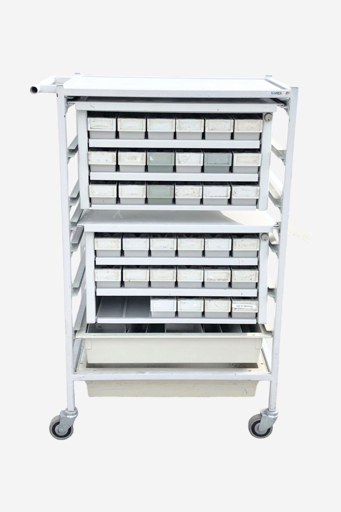 Industrial Medical Supply Cart with Storage Drawers