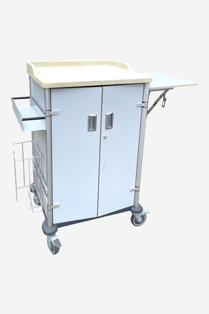 Hospital Utility Cart with Fold-Out Tray