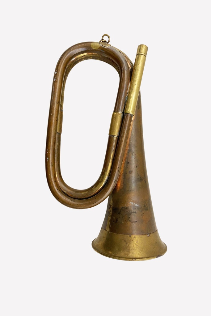 Antique Brass Bugle with Patina Finish