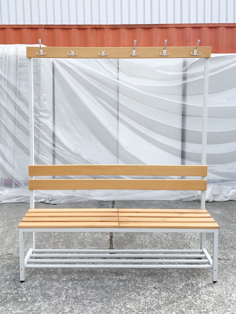 Locker Room Bench with Coat Hooks