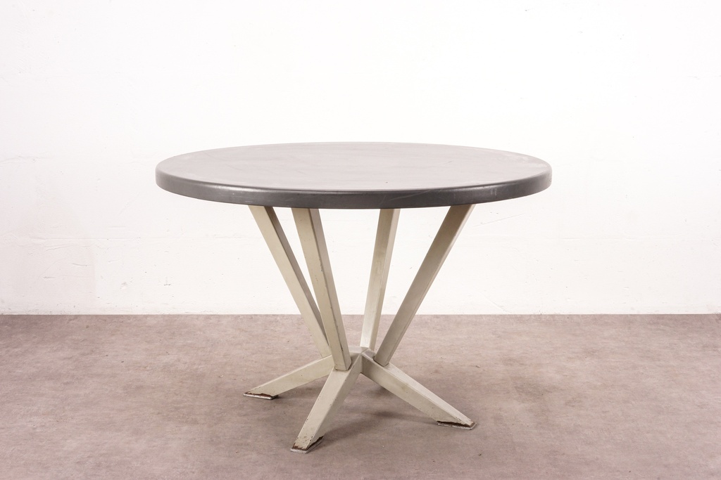 Industrial Modern Round Table with Metal Base