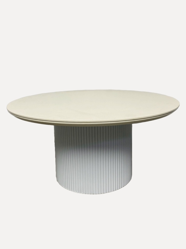 Modern Fluted Base Oval Dining Table