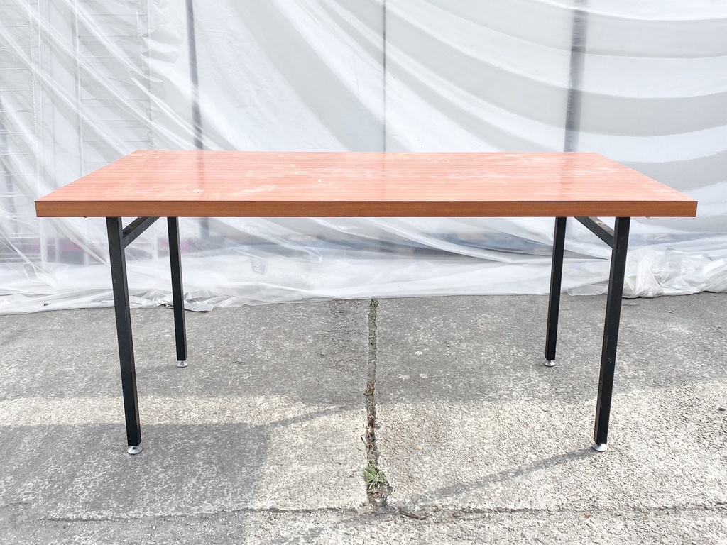 Industrial Folding Table with Cherry Wood Top