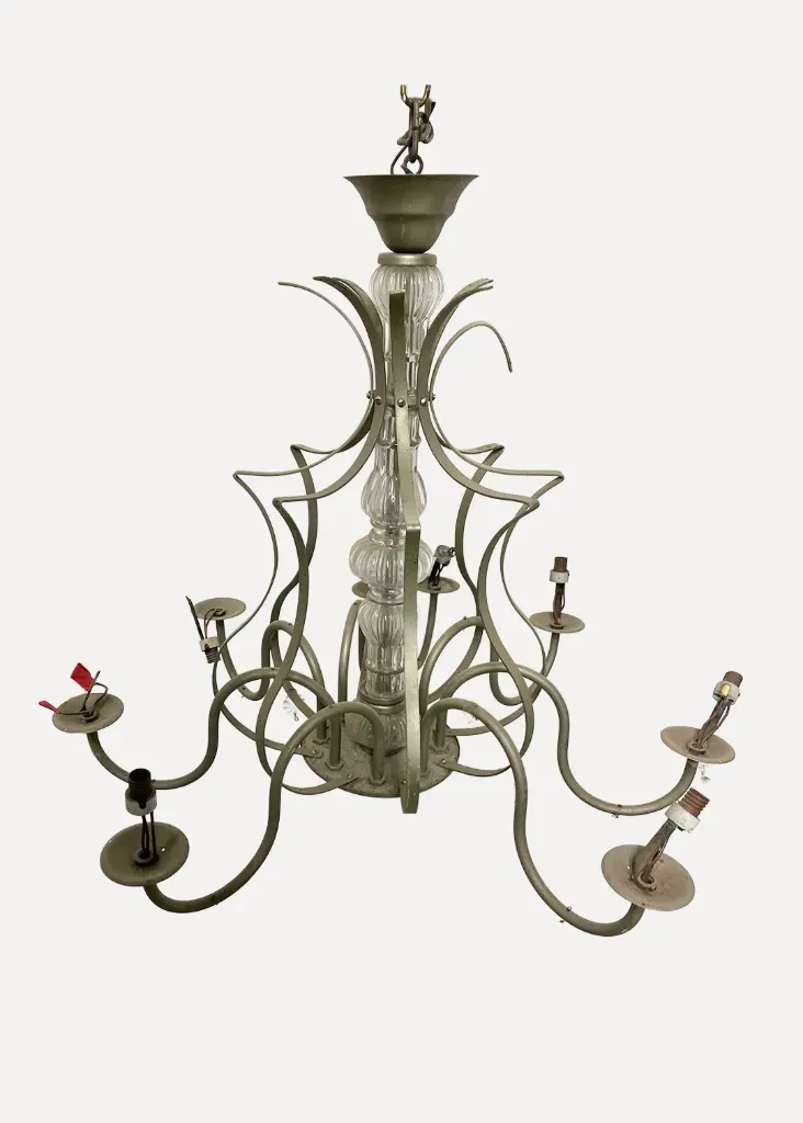 metal and glass hanging lamp