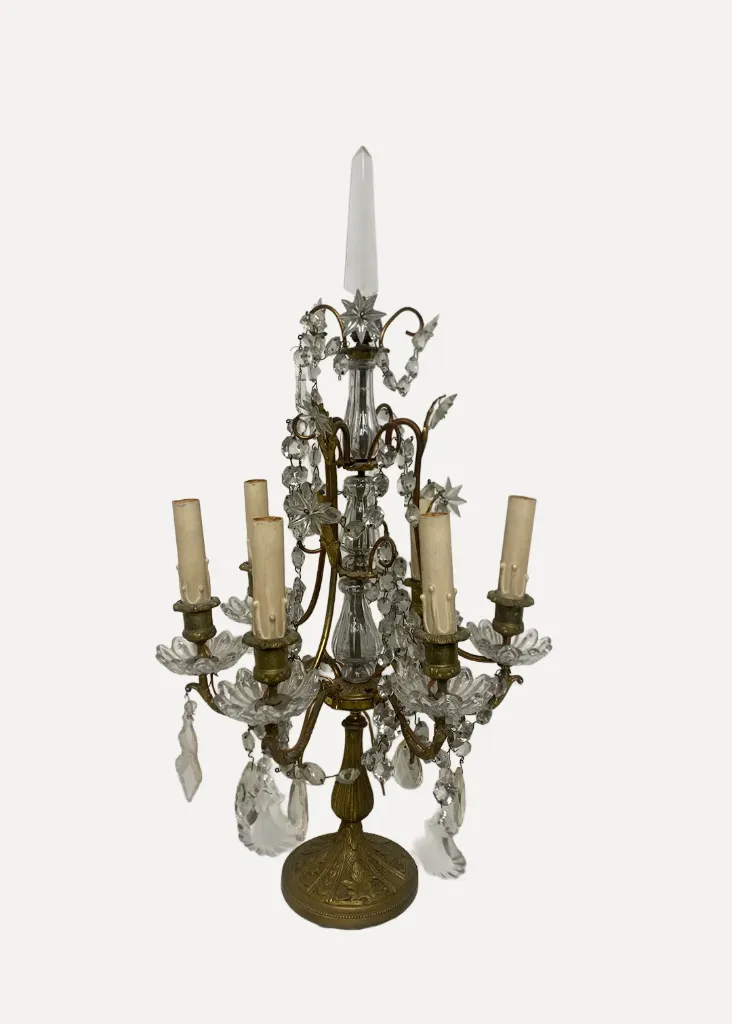 gold and glass hanging table lamp