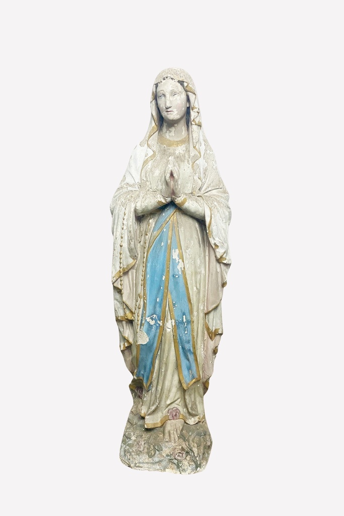 Weathered Religious Statue of the Virgin Mary